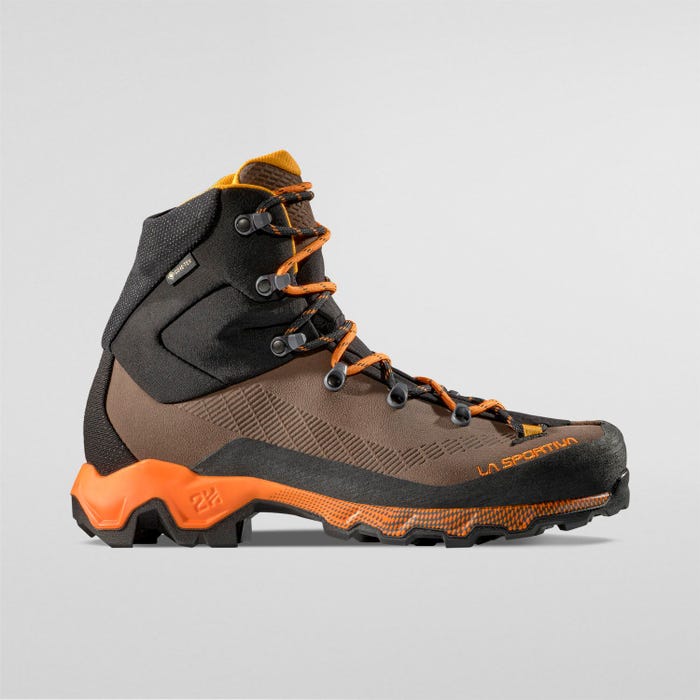 La Sportiva Aequilibrium Trek GTX Men product view 3 — Chocolate/Papaya