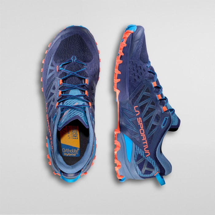 La Sportiva Bushido III Men product view 4 — Deep Sea/Cherry Tomato