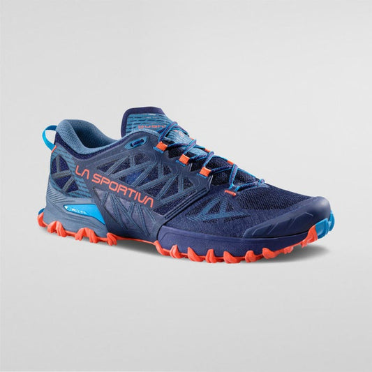 La Sportiva Bushido III Wide Men product view 1 — Deep Sea/Cherry Tomato