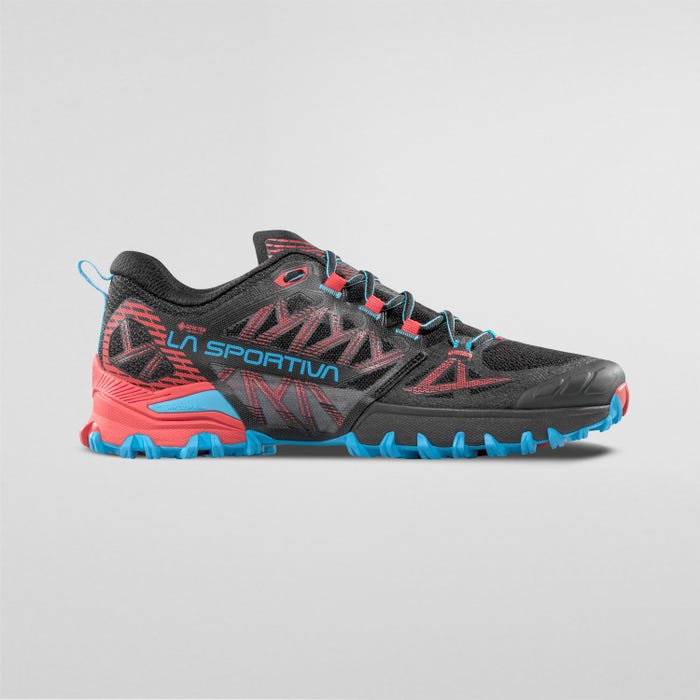 La Sportiva Bushido III Woman GTX product view 3 — Black/Hibiscus