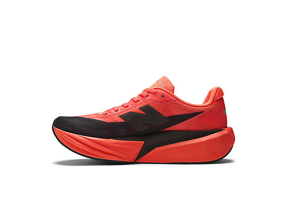 New Balance FuelCell Rebel v5 Men product view 3 — Urgent Red / Black