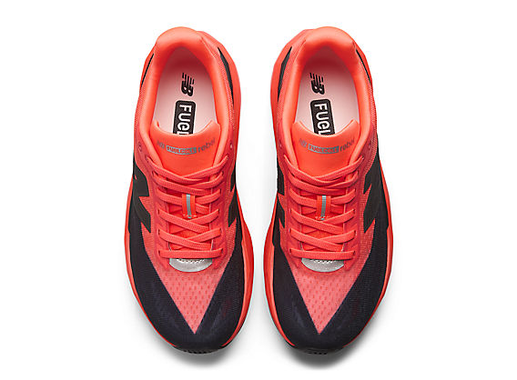 New Balance FuelCell Rebel v5 Men product view 4 — Urgent Red / Black