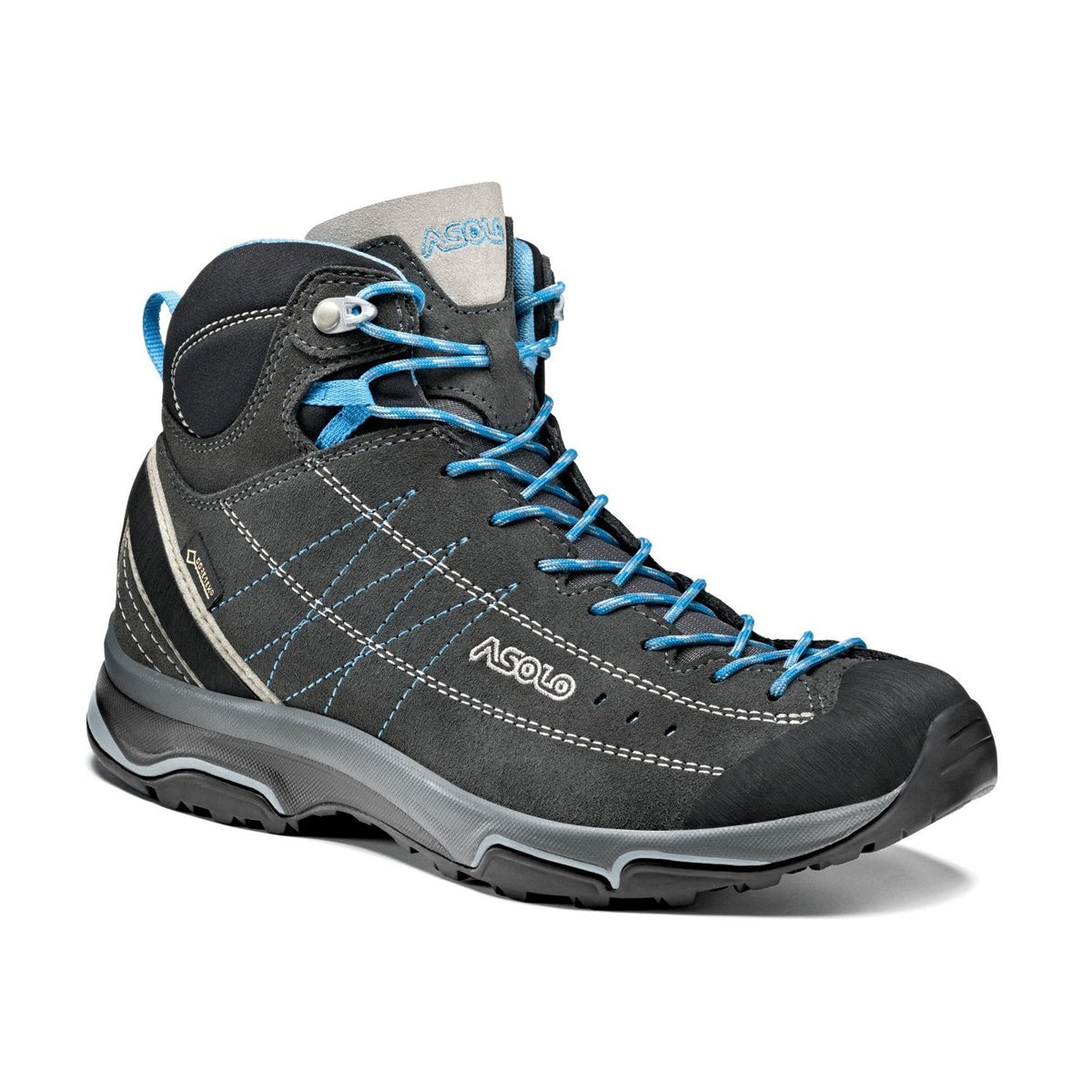 Asolo Nucleon Mid GV – Women's product view 1 — GRAPHITE / SILVER / CYAN BLUE