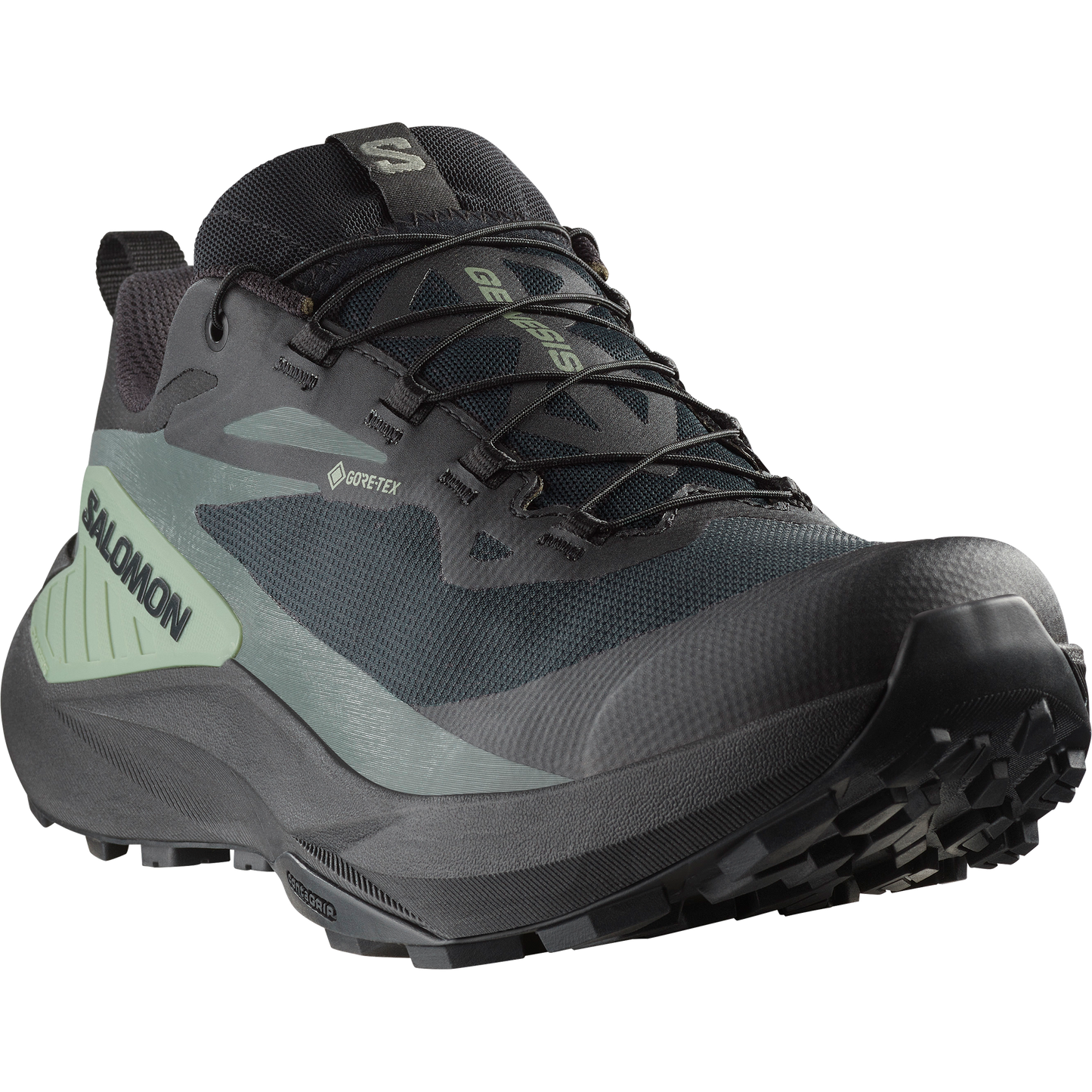 Salomon Genesis GORE-TEX Men product view 4 — Black / Agave Green / Urban Chic