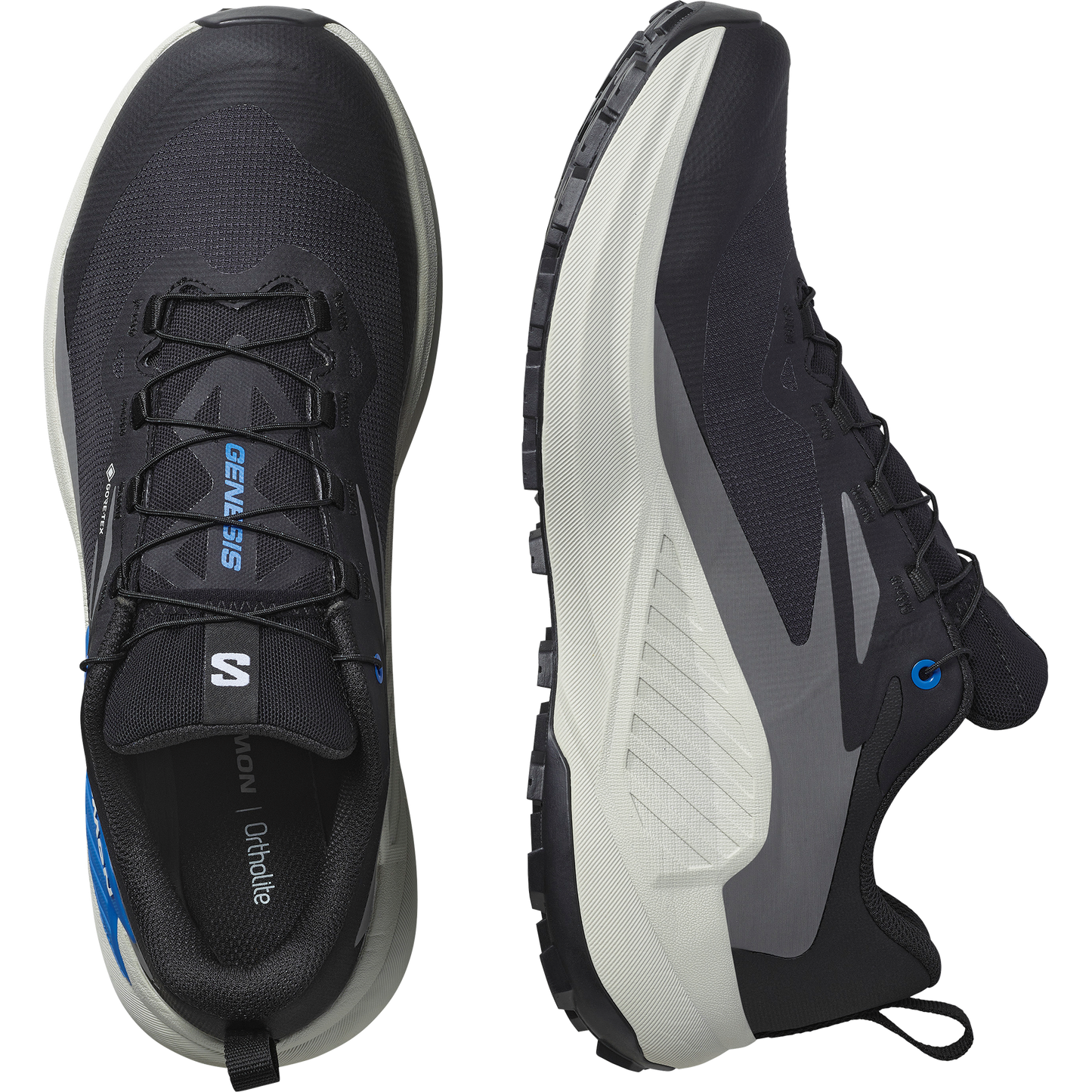 Salomon Genesis GORE-TEX Men product view 2 — Black / Lunar Rock / French Blue