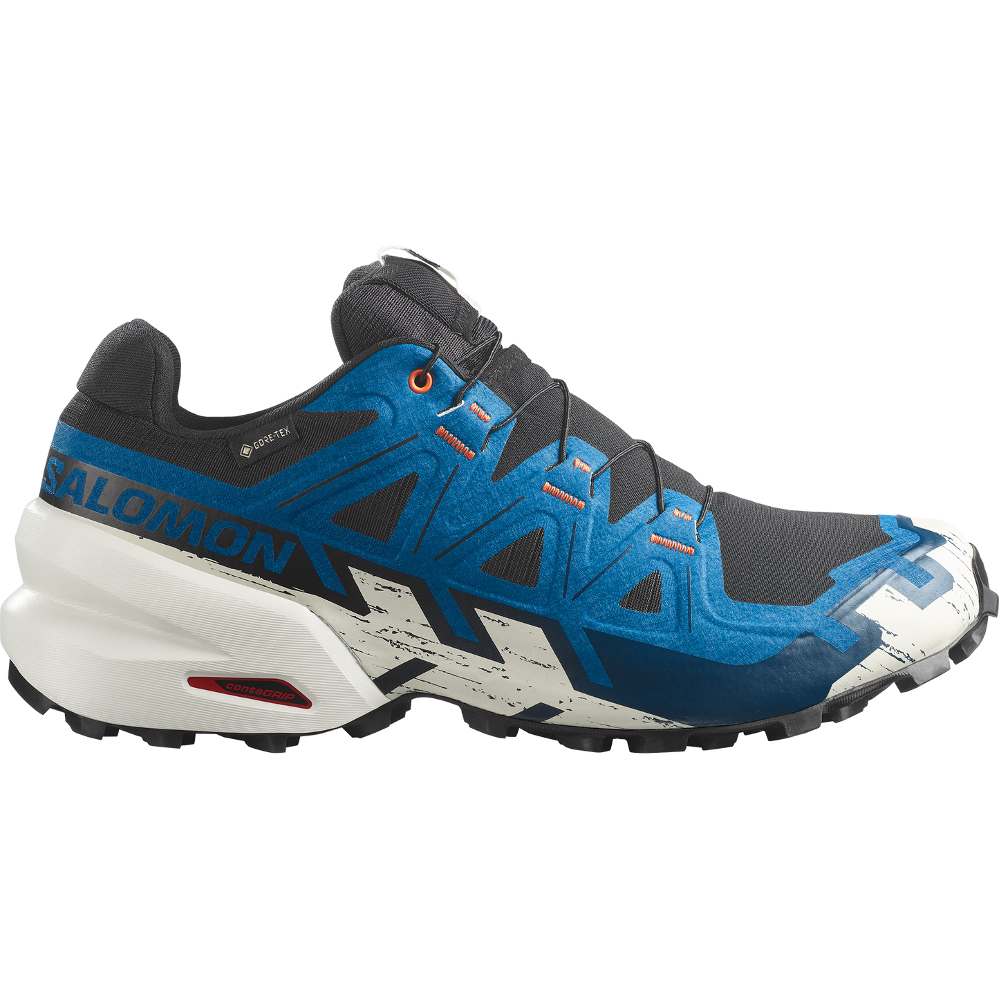Salomon Speedcross 6 GORE-TEX Men product view 1 — Black / Mykonos Blue / Vanilla Ice