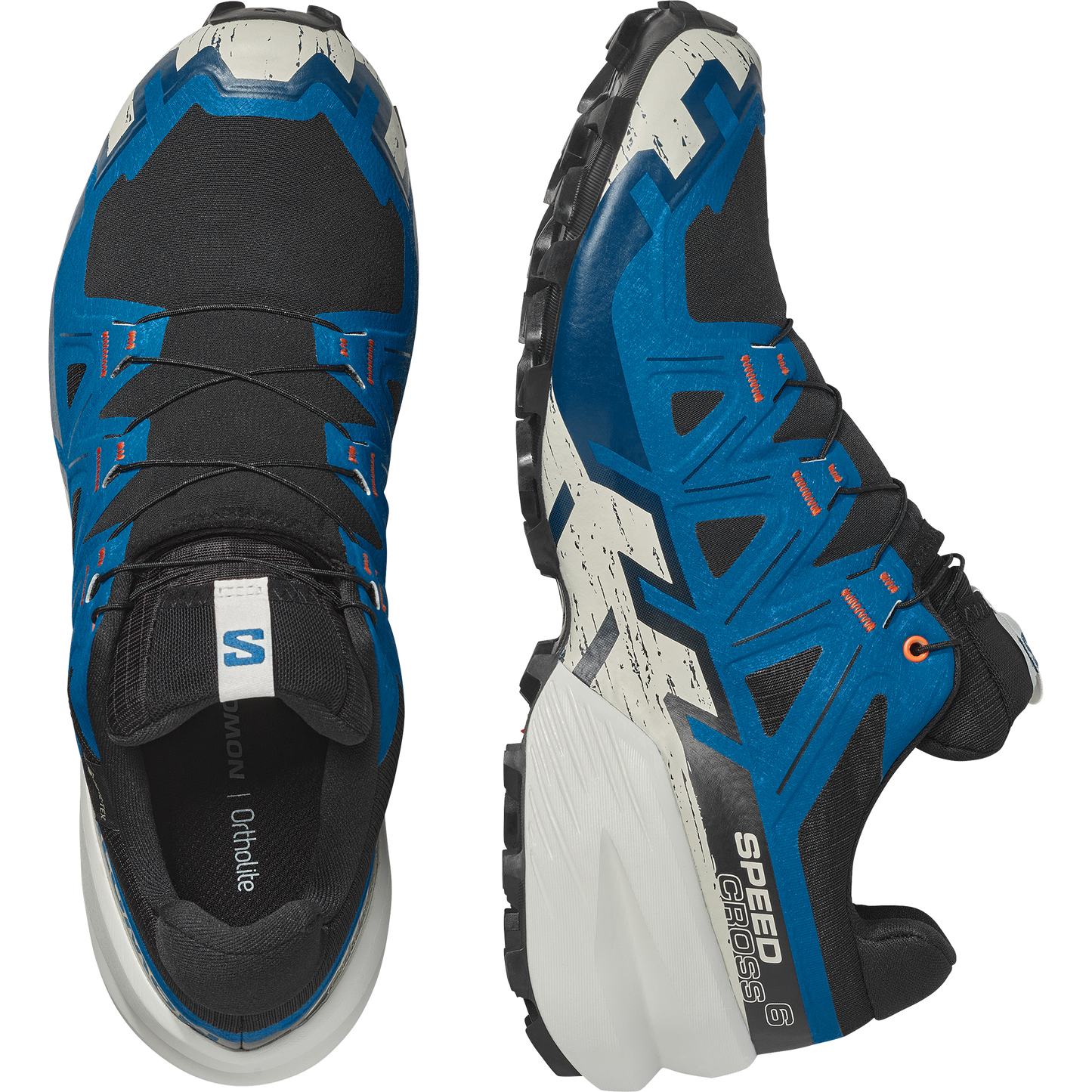Salomon Speedcross 6 GORE-TEX Men product view 2 — Black / Mykonos Blue / Vanilla Ice
