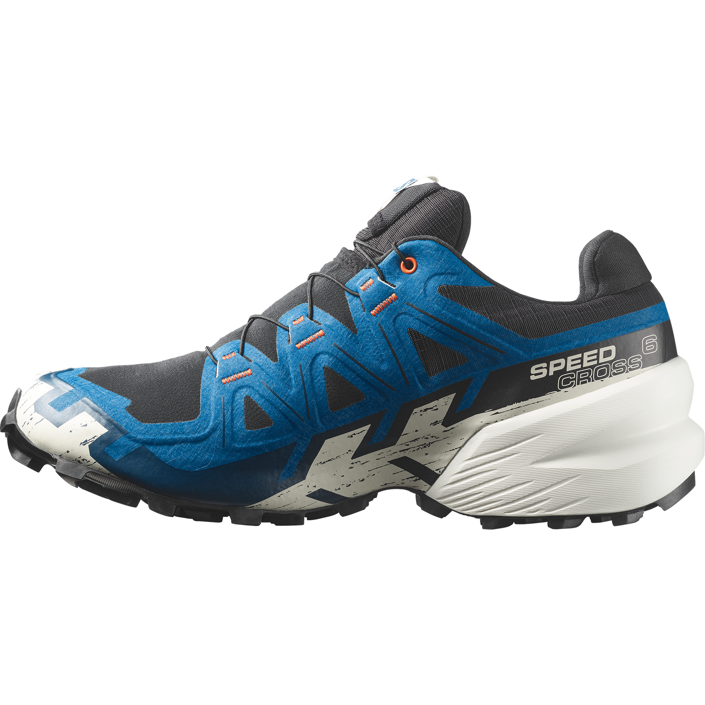 Salomon Speedcross 6 GORE-TEX Men product view 3 — Black / Mykonos Blue / Vanilla Ice