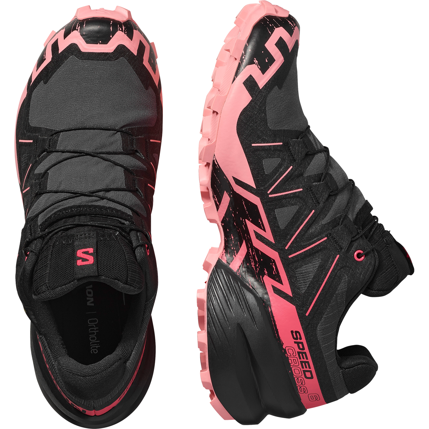 Salomon Speedcross 6 GORE-TEX Women product view 2 — Nine Iron / Black / Flamingo Pink