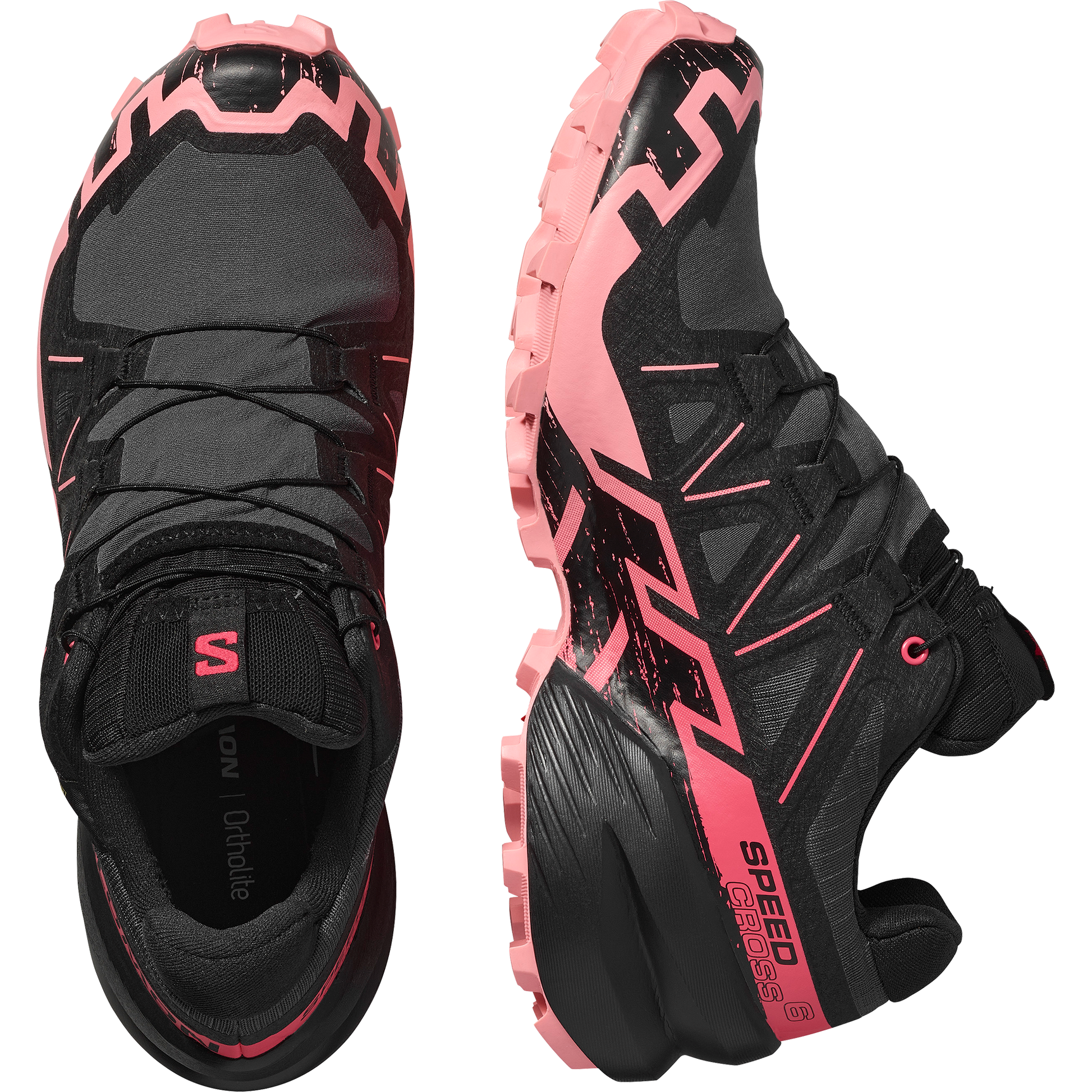 Salomon Speedcross 6 GORE-TEX Women product view 2 — Nine Iron / Black / Flamingo Pink