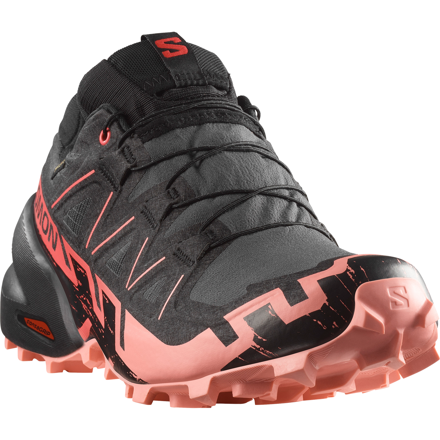 Salomon Speedcross 6 GORE-TEX Women product view 4 — Nine Iron / Black / Flamingo Pink