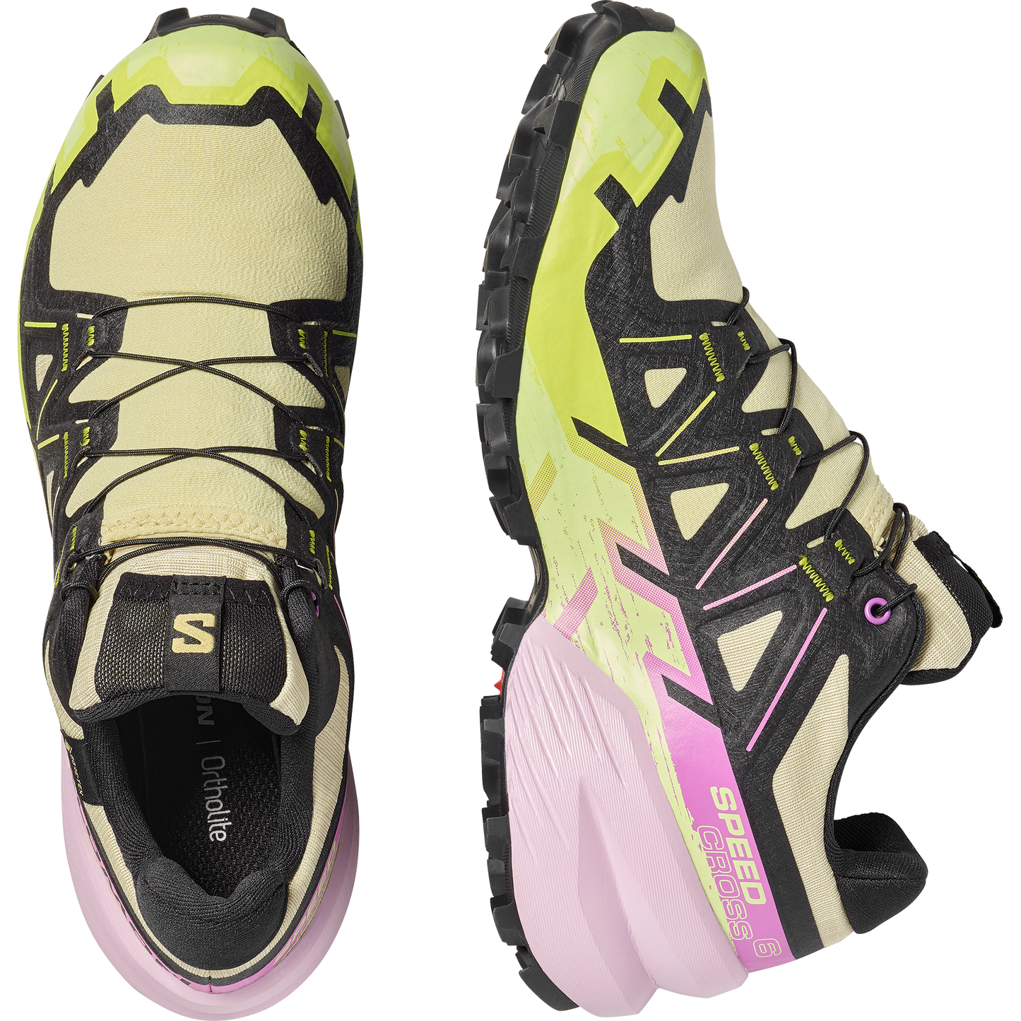 Salomon Speedcross 6 GORE-TEX Women product view 2 — Bog / Dawn Pink / Acid Lime
