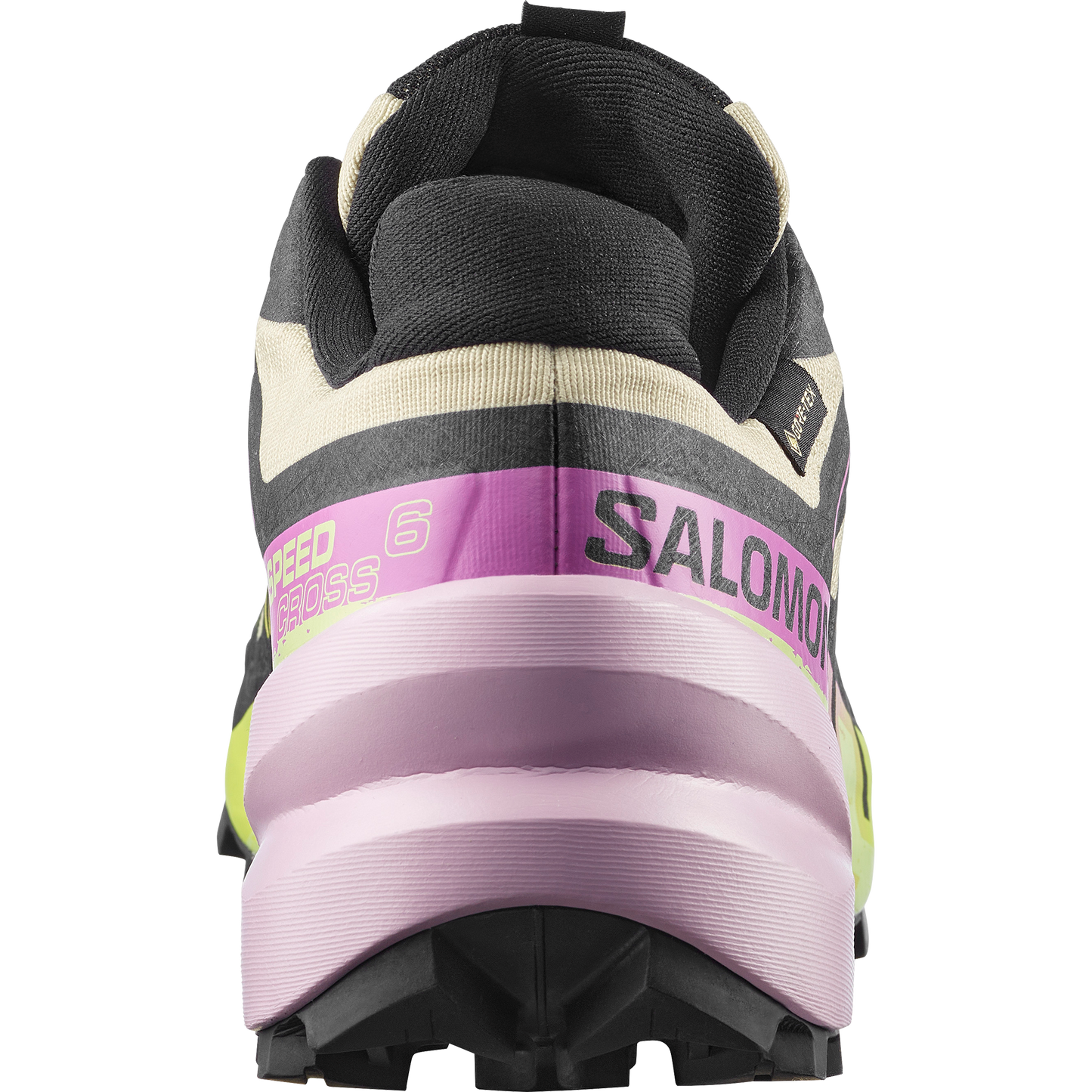 Salomon Speedcross 6 GORE-TEX Women product view 5 — Bog / Dawn Pink / Acid Lime