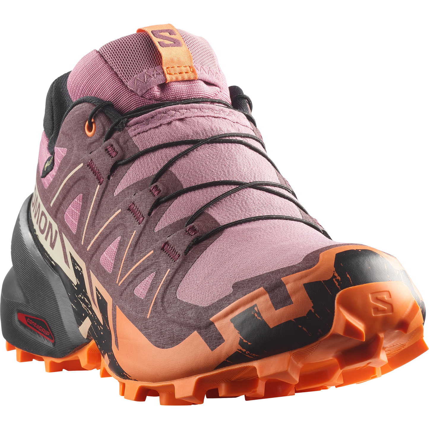 Salomon Speedcross 6 GORE-TEX Women product view 4 — Dusky Orchid / Huckleberry / Nectarine