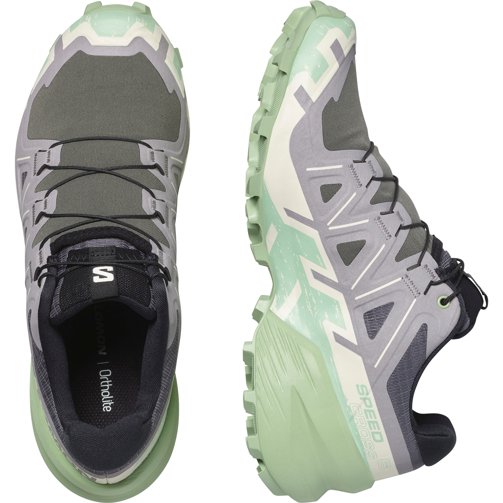Salomon Speedcross 6 Women product view 2 — Castlerock / Vanilla Ice / Smoke Green