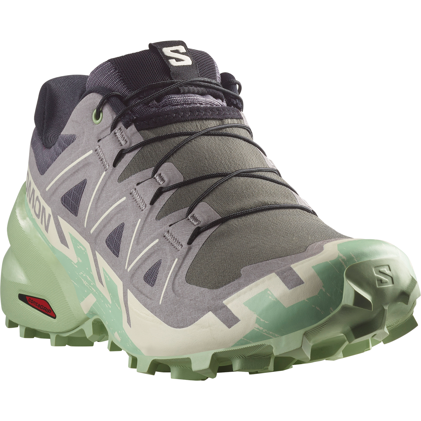 Salomon Speedcross 6 Women product view 4 — Castlerock / Vanilla Ice / Smoke Green
