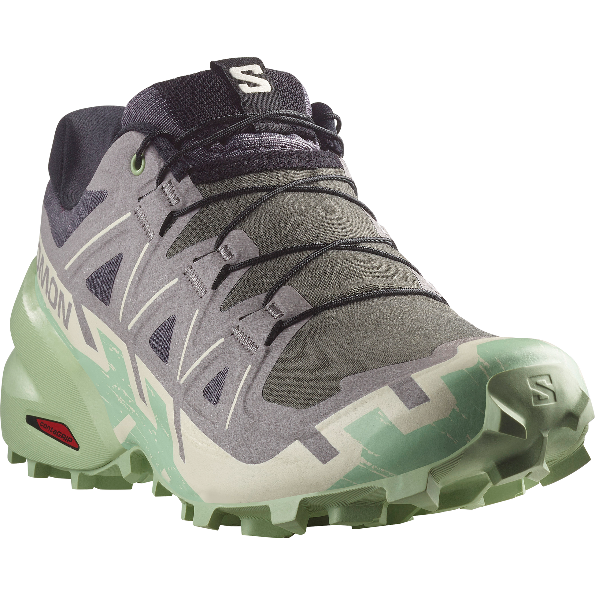 Salomon Speedcross 6 Women product view 4 — Castlerock / Vanilla Ice / Smoke Green