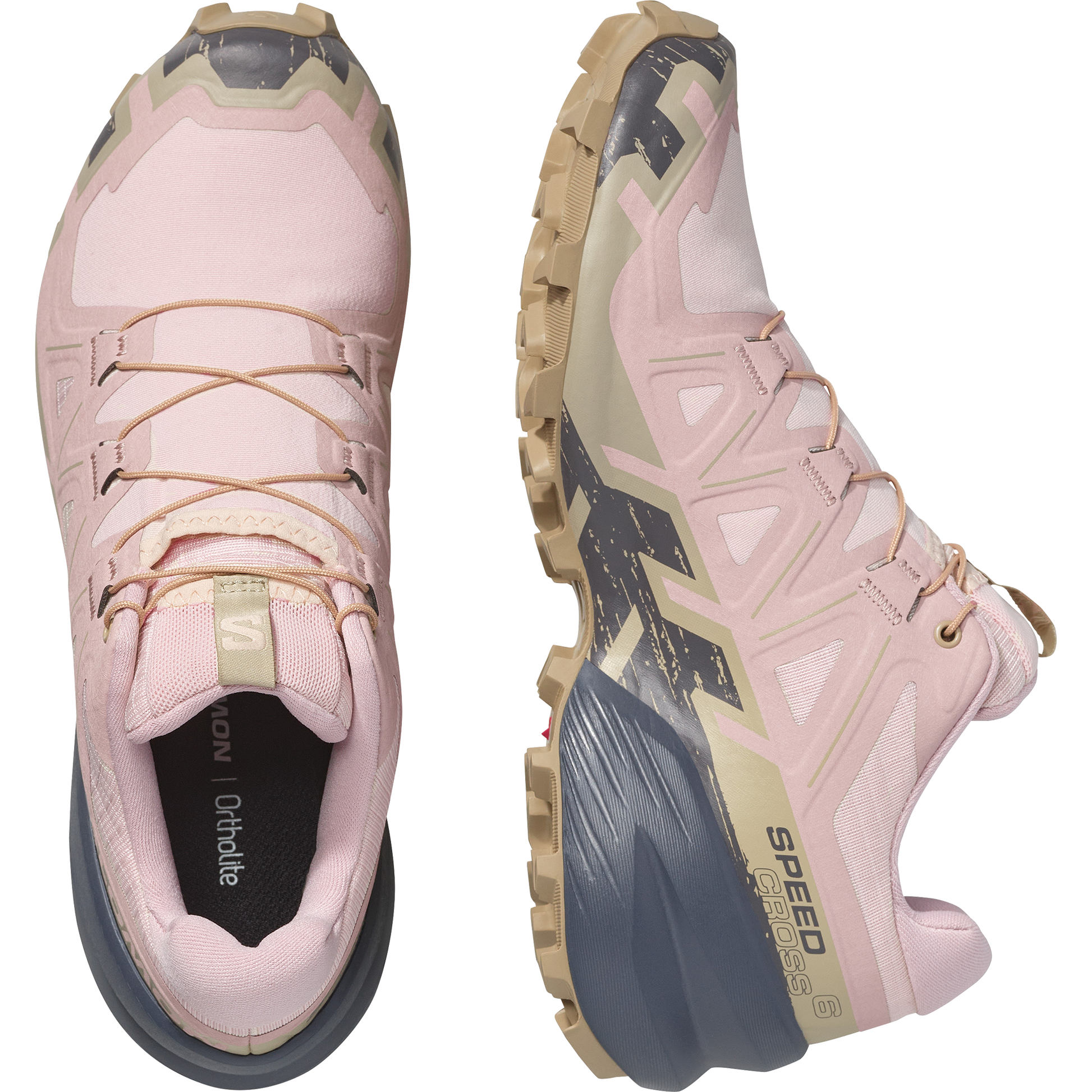 Salomon Speedcross 6 Women product view 2 — Tapioca / Shadow Gray / Slate Green