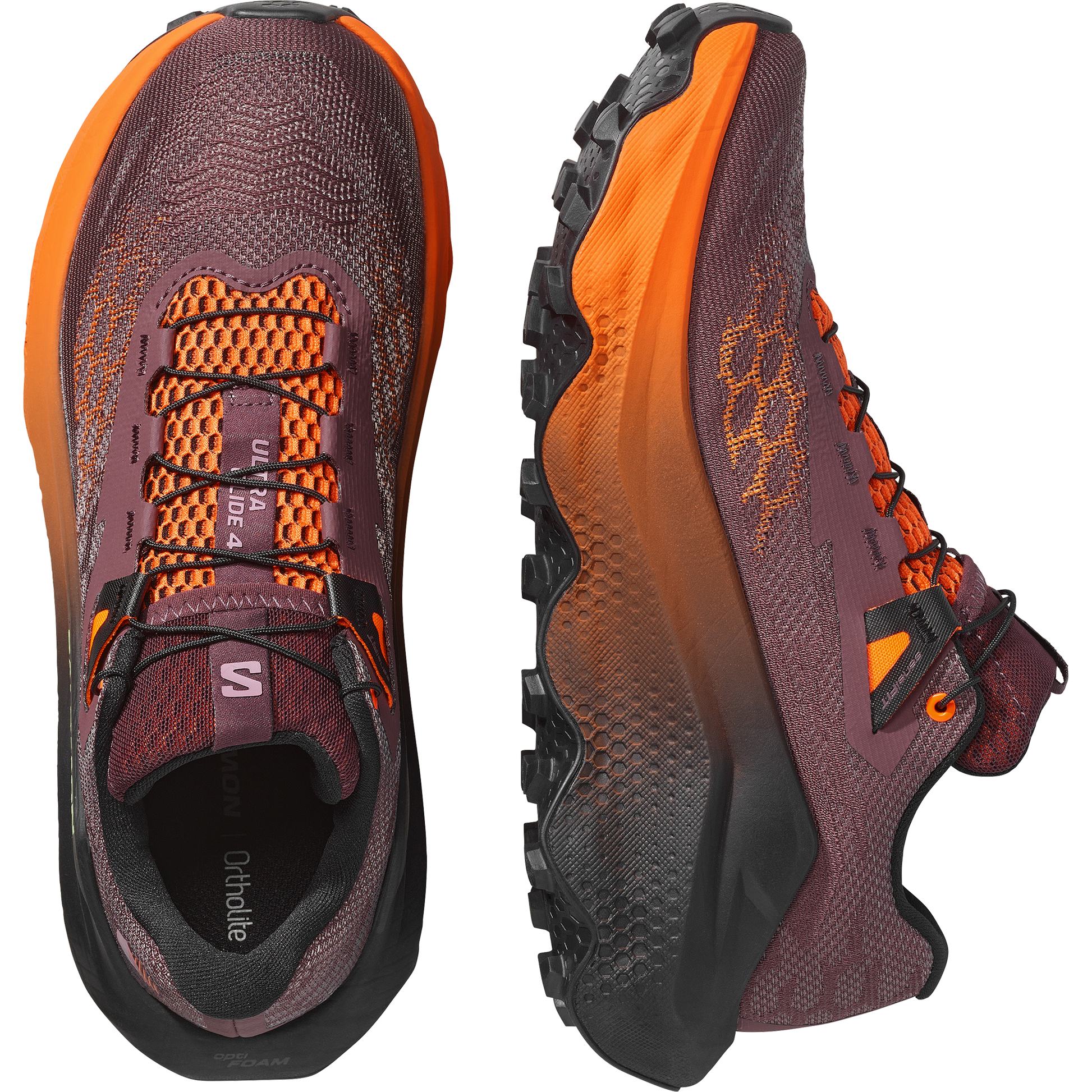 Salomon Ultra Glide 4 Women product view 2 — Huckleberry / Black / Red Orange