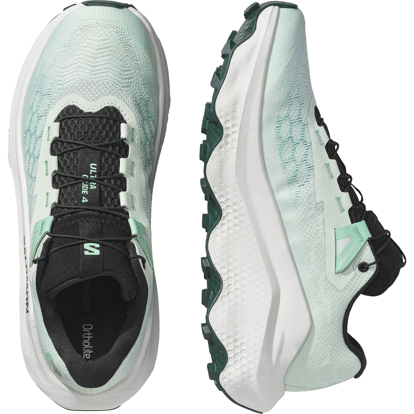 Salomon Ultra Glide 4 Women product view 2 — Clearly Aqua / Vanilla Ice / Lichen