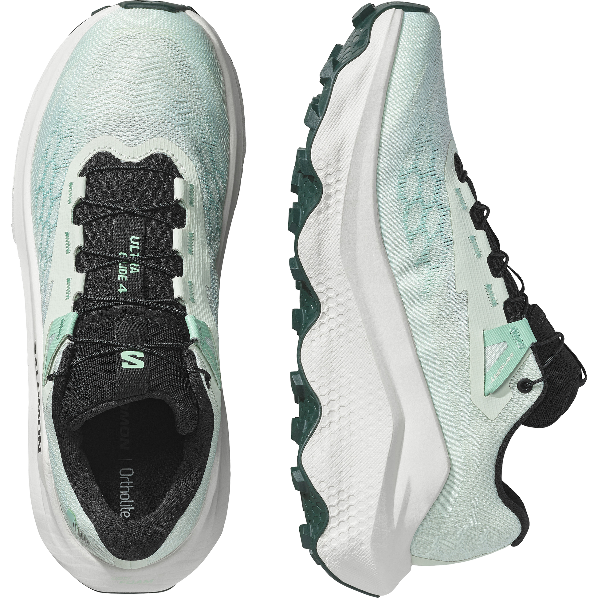 Salomon Ultra Glide 4 Women product view 2 — Clearly Aqua / Vanilla Ice / Lichen