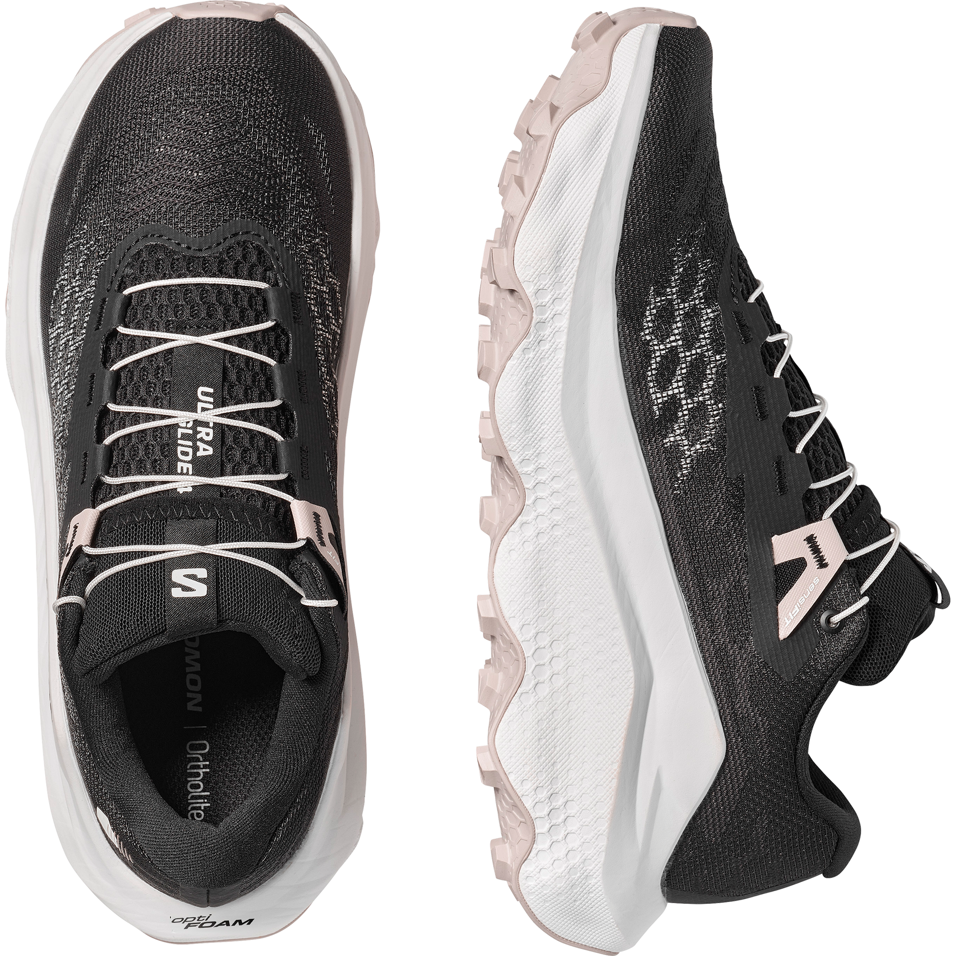 Salomon Ultra Glide 4 Women product view 2 — Black / White / Silver Cloud