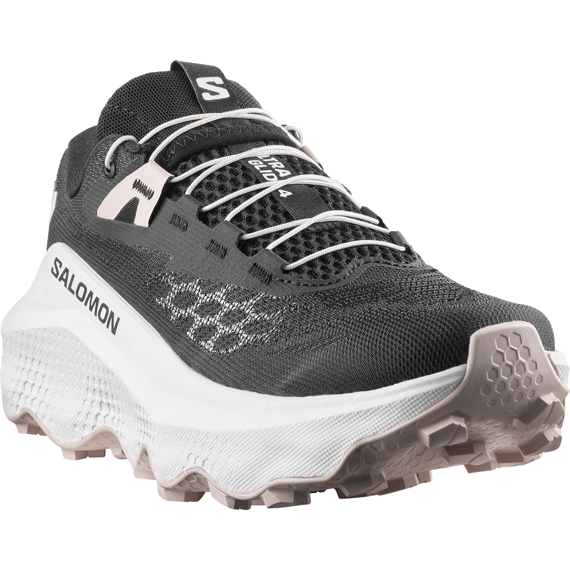 Salomon Ultra Glide 4 Women product view 4 — Black / White / Silver Cloud