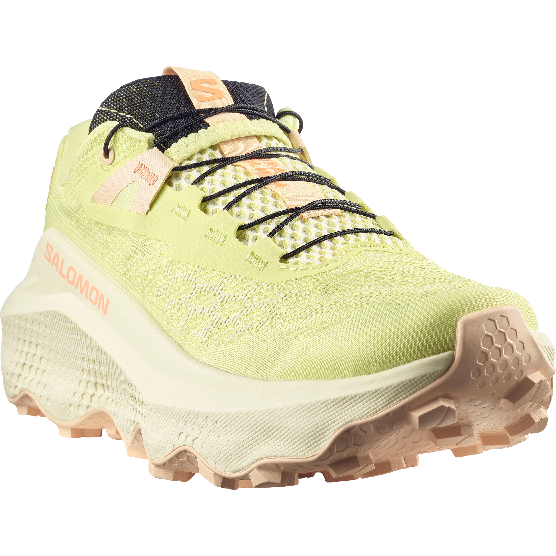 Salomon Ultra Glide 4 Women product view 4 — Sunny Lime / Transparent Yellow / Almond Cream