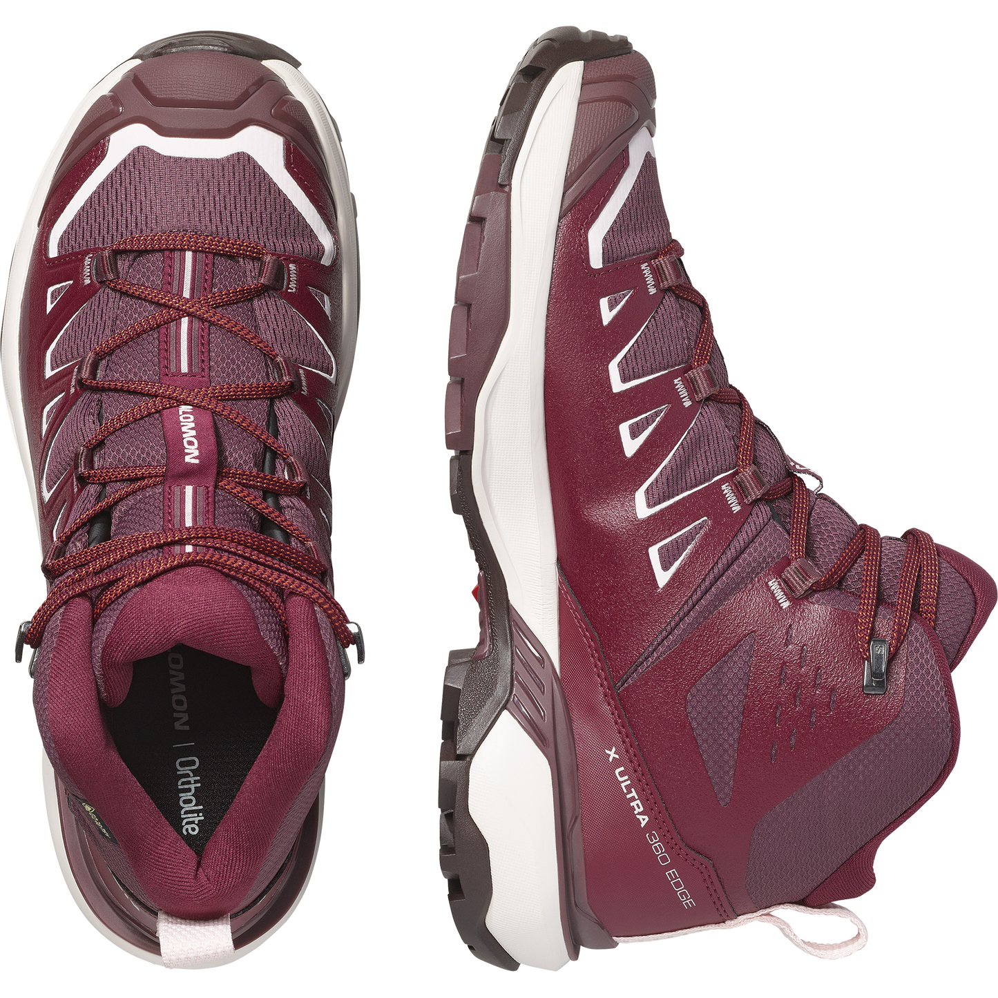 Salomon X Ultra 360 Edge Mid GORE-TEX Women product view 2 — Burgundy