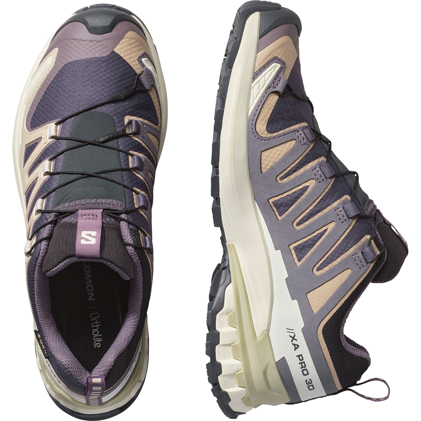 Salomon XA Pro 3D V9 GORE-TEX Women product view 2 — Nine Iron / Oxford Tan / Alfalfa