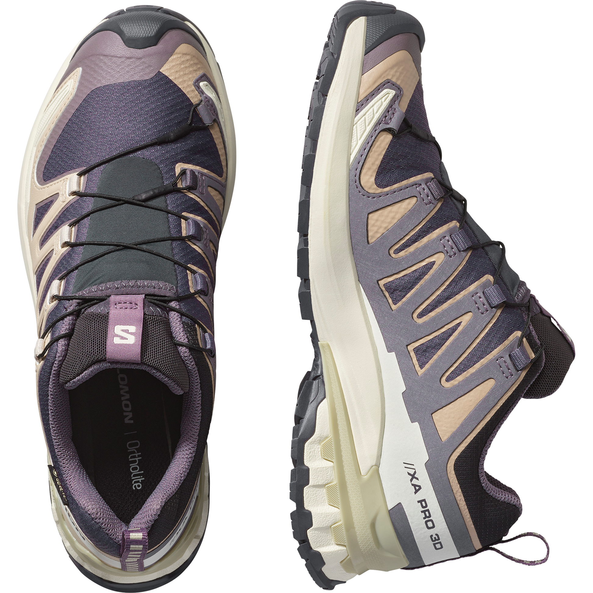 Salomon XA Pro 3D V9 GORE-TEX Women product view 2 — Nine Iron / Oxford Tan / Alfalfa