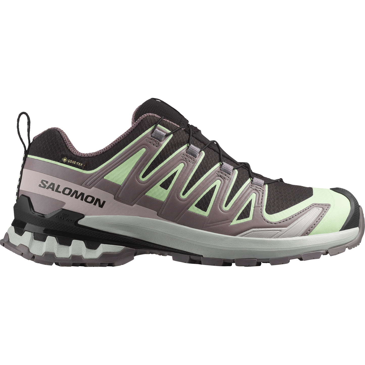 Salomon XA Pro 3D V9 GORE-TEX Women product view 1 — Black / Patina Green / Gray Violet