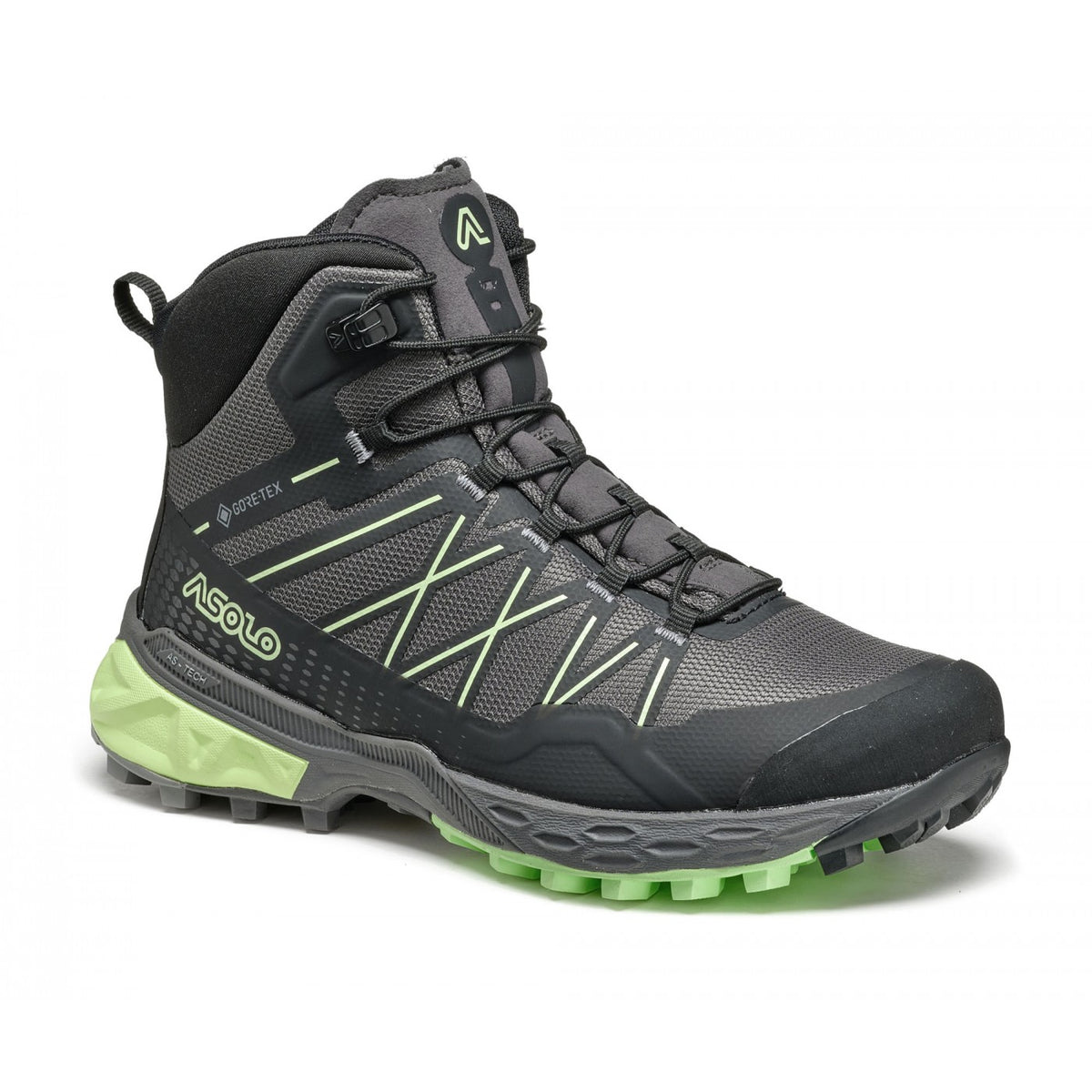 Asolo Tahoe Mid JR GTX – Junior product view 1 — SHARK GREY / BLACK / BROOK GREEN