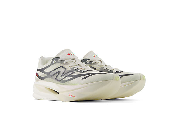New Balance FuelCell SuperComp Elite v6 Women product view 5 — Grey Matter / Neo Flame