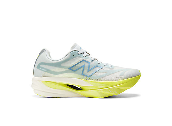 New Balance FuelCell SuperComp Elite v6 Women product view 2 — Fresh Air / Alkaline Green