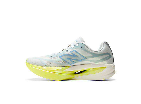 New Balance FuelCell SuperComp Elite v6 Women product view 3 — Fresh Air / Alkaline Green