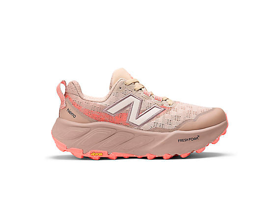 New Balance Fresh Foam X Hierro v9 Women product view 2 — Desert Clay / Urgent Red