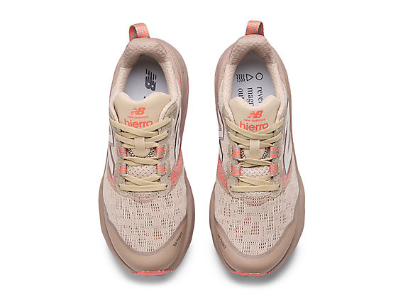 New Balance Fresh Foam X Hierro v9 Women product view 4 — Desert Clay / Urgent Red